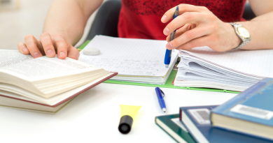 one of the students preparing for his exams