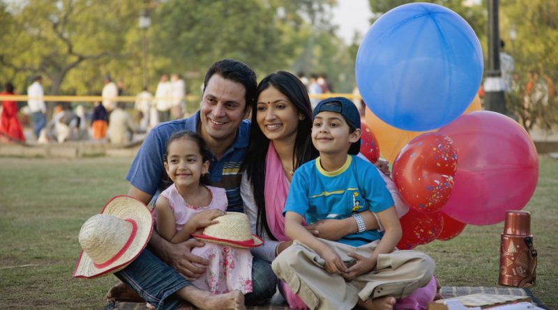 Indian Parents Enjoying with their kids on Park but using lies to take them to the right path