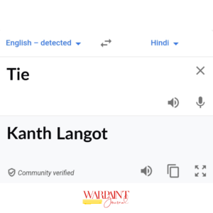 Tie: English to Hindi translation