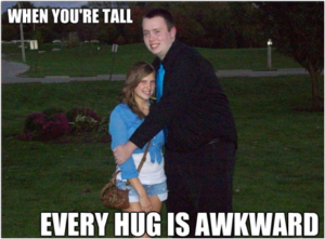 When a tall person hugs