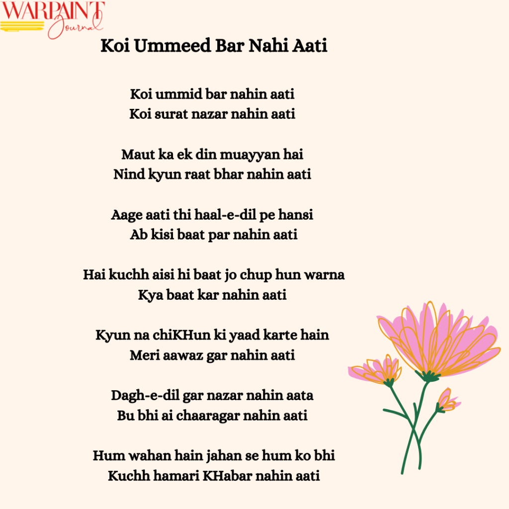 Great Poet of All Time: Best of Mirza Ghalib - WarPaint Journal