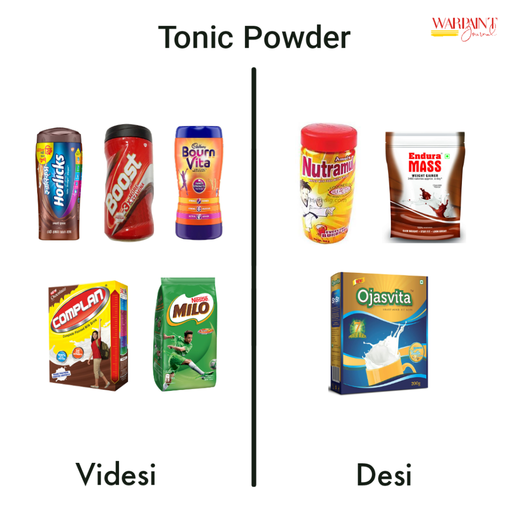 desi, videshi - tonic and milk powders