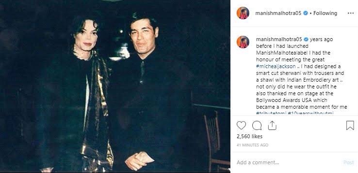 manish malhotra and michael jackson