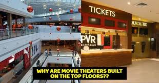 why are movie theatres on top floors of malls
