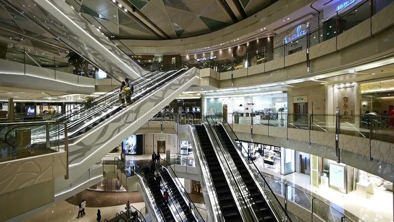 escalators leading to movie theatres