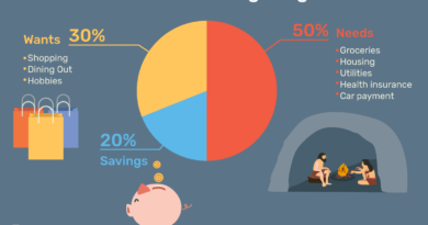 A breakdown of monthly saving and expenditure as per 50-30-20 rule